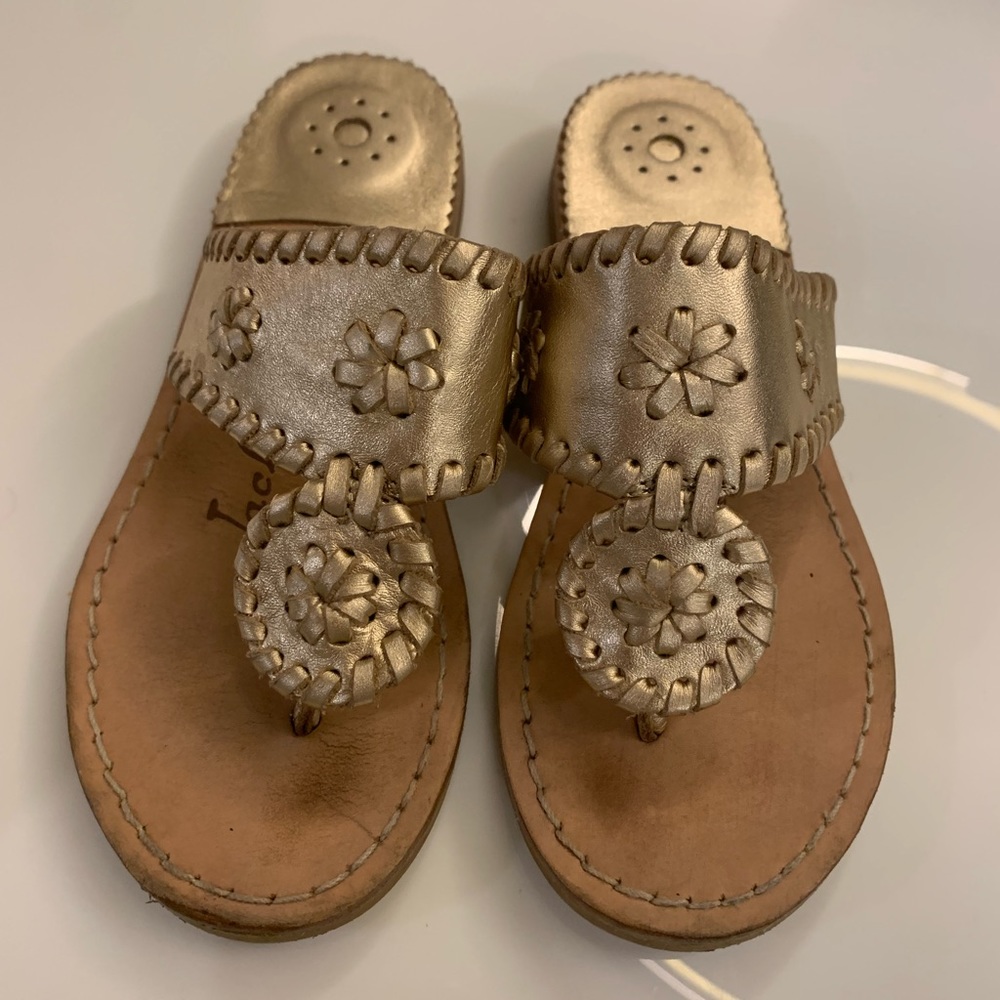 Jack Rogers Girl Sandals - Miss Hamptons II - Gold - Size 13